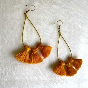 Yellow tassel earrings
